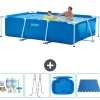 Intex rektangulär ram swimmingpool - 260 x 160 x 65 cm - Blå - ingår Tillbehör A105 Pooler