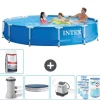 Intex Round Frame Simbassäng - 366 x 76 cm - Blå - Inklusive Tillbehör - CB55
