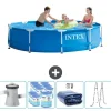Outlet Intex Round Frame Swimming Pool - 305 x 76 cm - Blå - Inklusive Tillbehör - CB95 Pooler
