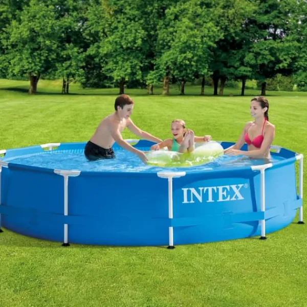 Outlet Intex Round Frame Swimming Pool - 305 x 76 cm - Blå - Inklusive Tillbehör - CB95 Pooler