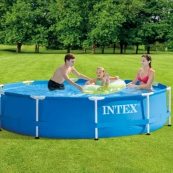 Intex Round Frame Swimming Pool - 305 x 76 cm - Blå - Inklusive Tillbehör - CB15