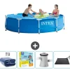 Best Intex Round Frame Swimming Pool - 305 x 76 cm - Blå - Ingår Tillbehör CB11 Pooler