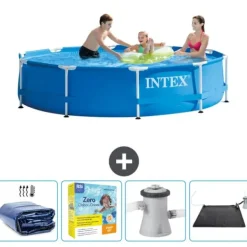 Best Intex Round Frame Swimming Pool - 305 x 76 cm - Blå - Ingår Tillbehör CB11 Pooler
