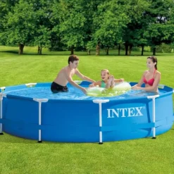 Best Intex Round Frame Swimming Pool - 305 x 76 cm - Blå - Ingår Tillbehör CB11 Pooler