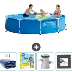 New Intex Round Frame Swimming Pool - 305 x 76 cm - Blå - Ingår Tillbehör CB10 Pooler