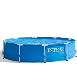 Intex Round Frame Swimming Pool - 305 x 76 cm - Blå - Inklusive Tillbehör - CB91