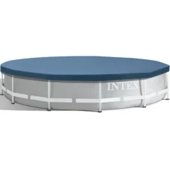 New Intex Round Prism Frame Pool - 366 x 76 cm - Grå - Inklusive Tillbehör - CB88 Pooler