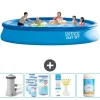 New Intex Rund Uppblåsbar Easy Set Pool - 457 x 84 cm - Blå - Inklusive Tillbehör - CB85 Pooler