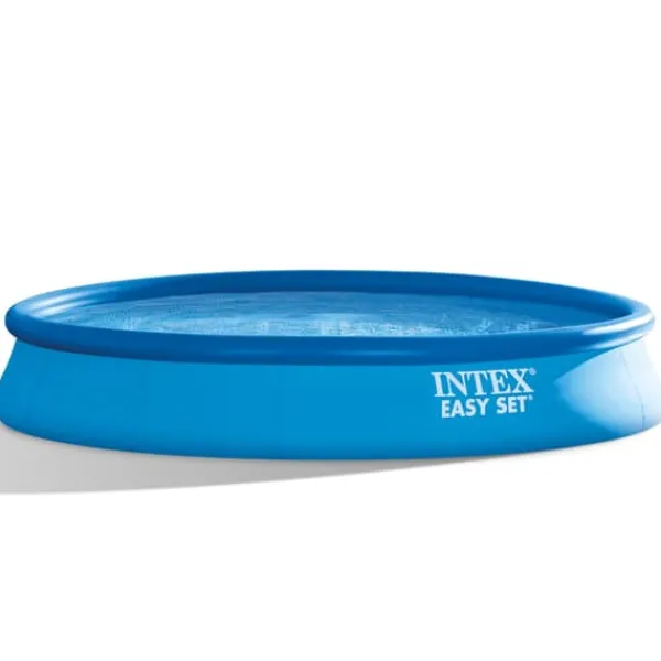New Intex Rund Uppblåsbar Easy Set Pool - 457 x 84 cm - Blå - Inklusive Tillbehör - CB85 Pooler