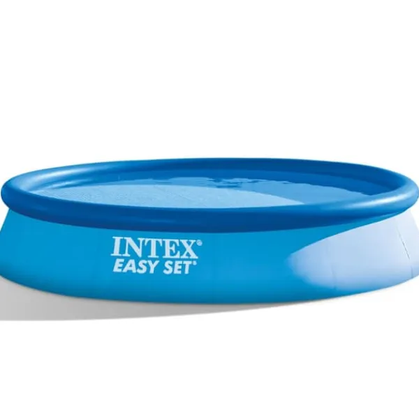 Discount Intex Rund Uppblåsbar Easy Set Pool - 396 x 84 cm - Blå - Inklusive Tillbehör - CB91 Pooler