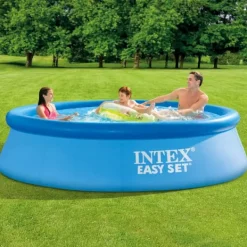 Intex Rund Uppblåsbar Easy Set Pool - 305 x 76 cm - Blå - Inklusive Tillbehör - CB24 Pooler