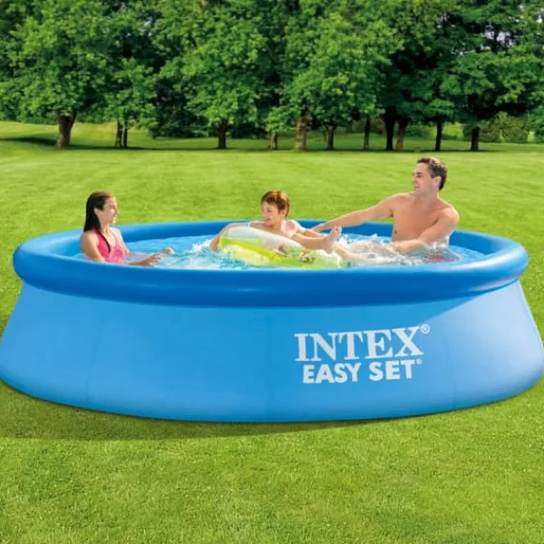 Intex Rund Uppblåsbar Easy Set Pool - 305 x 76 cm - Blå - Inklusive Tillbehör - CB24 Pooler