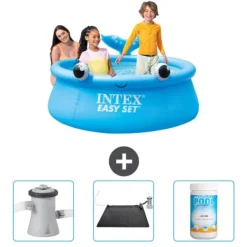 Hot Intex Rund Uppblåsbar Easy Set Pool - 183 x 51 cm - Blå - Val - Ingår Tillbehör CB80 Pooler