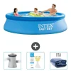 New Intex Rund Uppblåsbar Easy Set Pool - 305 x 76 cm - Blå - Ingår Tillbehör CB74 Pooler
