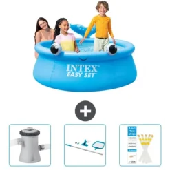 Outlet Intex Rund Uppblåsbar Easy Set Pool - 183 x 51 cm - Blå - Val - Ingår Tillbehör CB82 Pooler