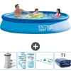 Discount Intex Rund Uppblåsbar Easy Set Pool - 366 x 76 cm - Blå - Inklusive Tillbehör - CB93 Pooler