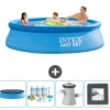 Sale Intex Rund Uppblåsbar Easy Set Pool - 305 x 76 cm - Blå - Ingår Tillbehör CB3 Pooler