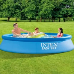 Intex Rund Uppblåsbar Easy Set Pool - 305 x 61 cm - Blå - Ingår Tillbehör CB3 Pooler