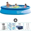 Outlet Intex Rund Uppblåsbar Easy Set Pool - 366 x 76 cm - Blå - Inklusive Tillbehör - CB95 Pooler