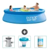 Intex Rund Uppblåsbar Easy Set Pool - 305 x 76 cm - Blå - Ingår Tillbehör CB77 Pooler