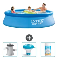 Intex Rund Uppblåsbar Easy Set Pool - 305 x 76 cm - Blå - Ingår Tillbehör CB77 Pooler