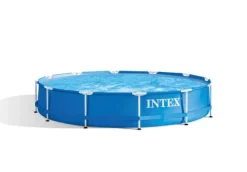 Intex simbassäng - metallram - 366 x 76 cm - WAYS underhållspaket, filterpump och markduk