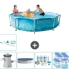 Clearance Intex simbassäng med rund ram - 305 x 76 cm - Vattentryck - Inklusive Tillbehör - CB21 Pooler