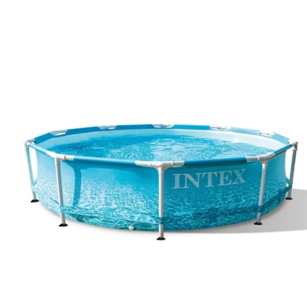 Clearance Intex simbassäng med rund ram - 305 x 76 cm - Vattentryck - Inklusive Tillbehör - CB21 Pooler