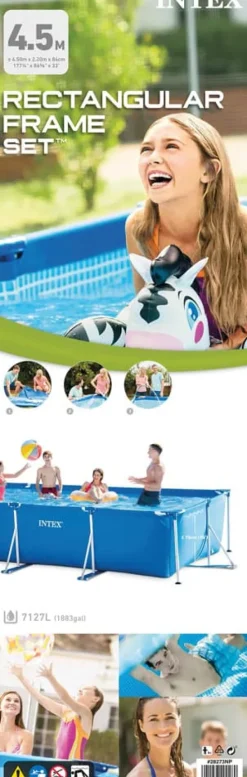 Online Intex swimmingpool - Rampool - 450 x 220 x 84 cm - Inklusive WAYS underhållspaket Pooler