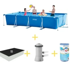 Discount Intex swimmingpool - Rampool - 450 x 220 x 84 cm - Inklusive solsegel, filterpump och filter Pooler