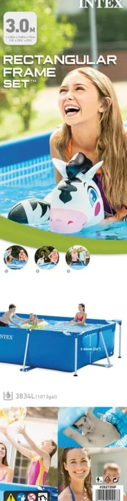 New Intex swimmingpool - Rampool - 300 x 200 x 75 cm - Inklusive solsegel Pooler