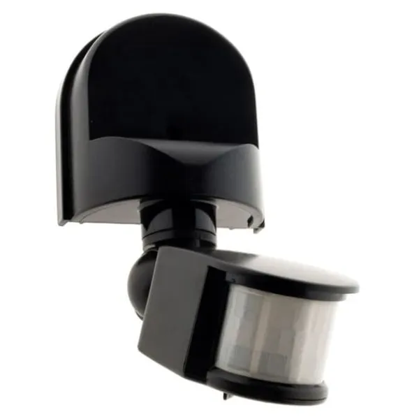 Discount IP44 rörelsedetektor - svängbar huvud - 1200W - Svart - Zenitech Rörelsedetektorer