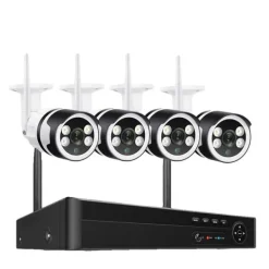 Online IP-kamerasystem, högupplöst video, tvåvägsljud,8CH och 4st 3MP Kamera, Ingen Säkerhetsmonitorer & Videokameror