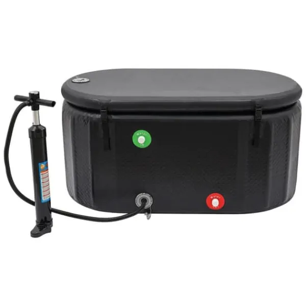 Sale Isbad 370 liter, uppblåsbar kallvattenbalja, kompakt design, svart Spa & Utomhusbad
