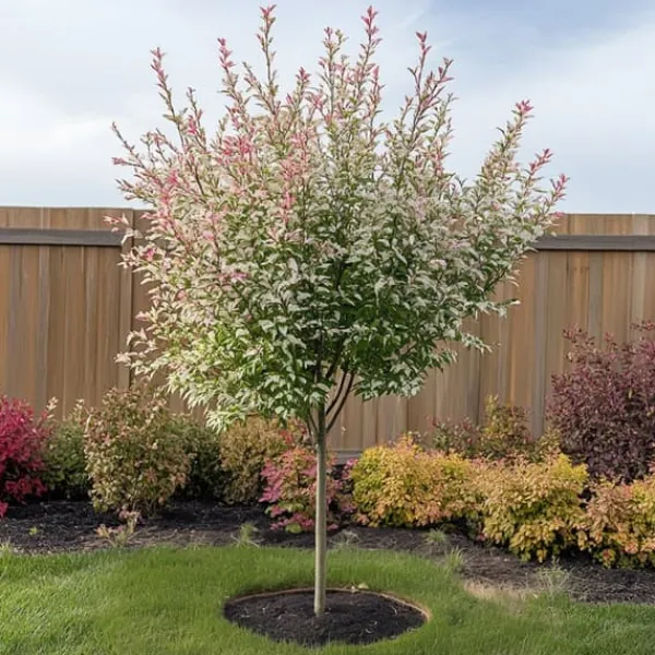 Outlet Japansk dvärgpil - Salix integra 'Flamingo' - Höjd 60-80cm - Kruka 17cm Trädgårdsväxter