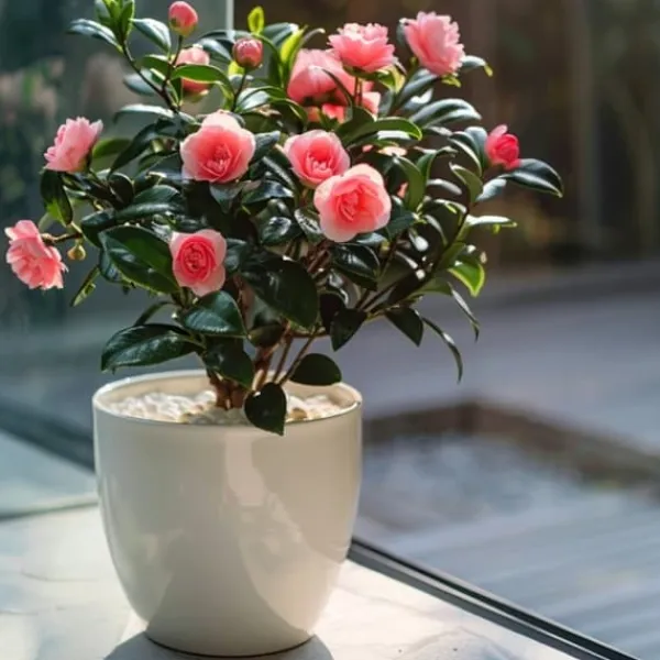 Japansk Ros - Set om 2 - Camellia japonica 'Dr. King' - Höjd 50-60cm - ⌀15cm Trädgårdsväxter