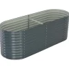 vidaXL Jardinière - - 240x80x81 cm - Galvaniserat stål - Grå - Rektangulär