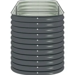 vidaXL Jardinière - - 240x80x81 cm - Galvaniserat stål - Grå - Rektangulär
