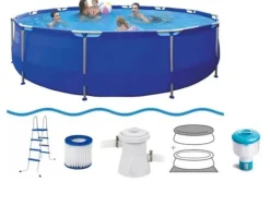 Outlet Jilong 450 x 90 cm uppblåsbar pool med pump - komplett set Pooler