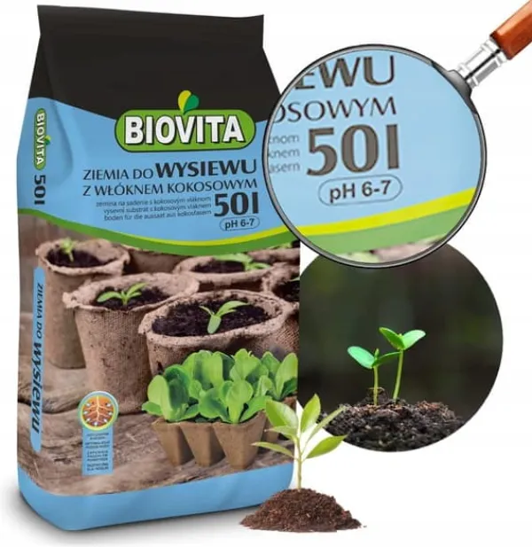 Hot Jord för sådd med kokosfiber 50L Naturligt substrat för quiltning Jord & Sand