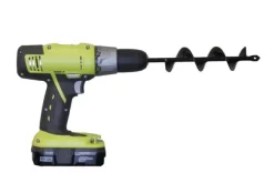 Discount Jordborr till borrmaskin 22 cm stål Svart Trädgårdsverktyg