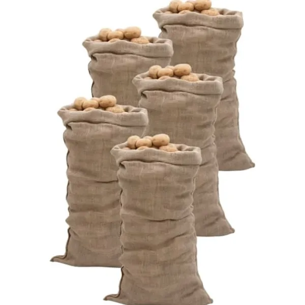 vidaXL Jutesäckar 5 st 65x135 cm 100% jute 220 gsm