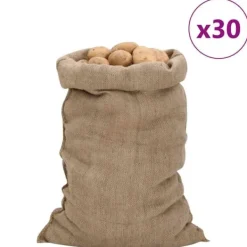 New Jutesäckar 30 st 60x105 cm 100% jute 340 gsm Trädgårdskorgar