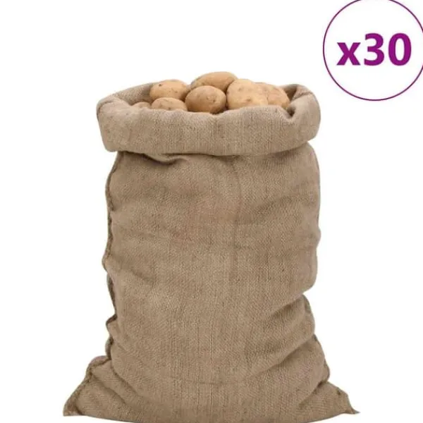 New Jutesäckar 30 st 60x105 cm 100% jute 340 gsm Trädgårdskorgar