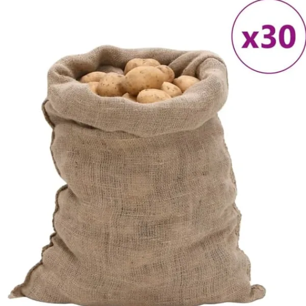 vidaXL Jutesäckar 30 st 60x105 cm 100% jute 220 gsm