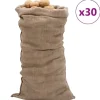Sale Jutesäckar 30-pack - Ekologiska och Multifunktionella | Storlek: 65x135 cm | Material: 100% Jute, 220 gsm Trädgårdskorgar