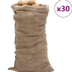 Sale Jutesäckar 30-pack - Ekologiska och Multifunktionella | Storlek: 65x135 cm | Material: 100% Jute, 220 gsm Trädgårdskorgar