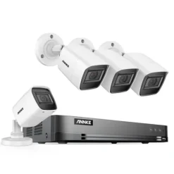 4K säkerhetskamerasystem, 30m IR-nattseende, IP67 vattentålig,4CH NVR 4st Kamera, 4T