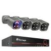 Online 4K Säkerhetskamerasystem, Tvåvägs ljud, Färgnattsyn,3T (utomhussport), 8CH NVR 4ST Kamera Säkerhetsmonitorer & Videokameror
