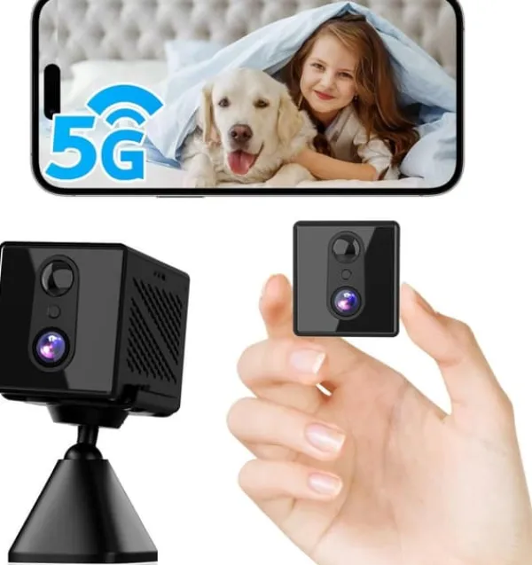 4K Övervakningskamera 5GHz WiFi Mini-kamera, Nattseende, Rörelsesensor, Lång batteritid, Fjärrvisning Säkerhetsmonitorer & Videokameror